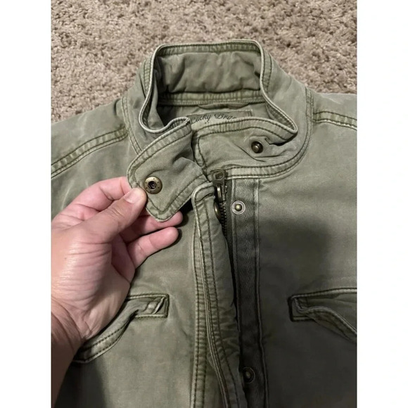 LUCKY BRAND Military Field Jacket Utility Coat Olive Green Full Zip Womens SMALL - Picture 6 of 10